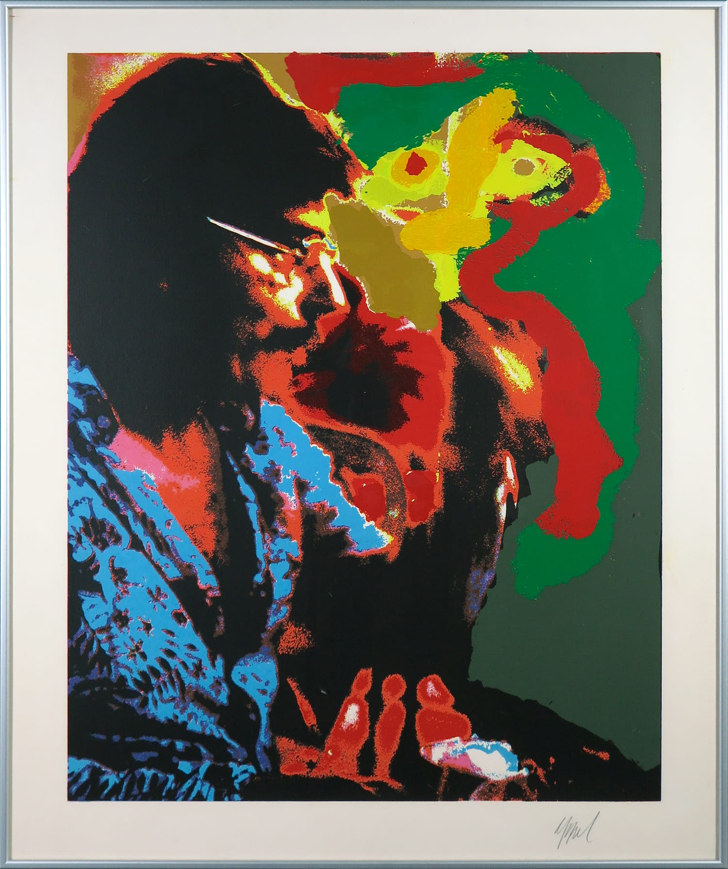 Karel Appel - Friday uit de serie Seven Summer Days - Ingelijst verkocht voor € 1!