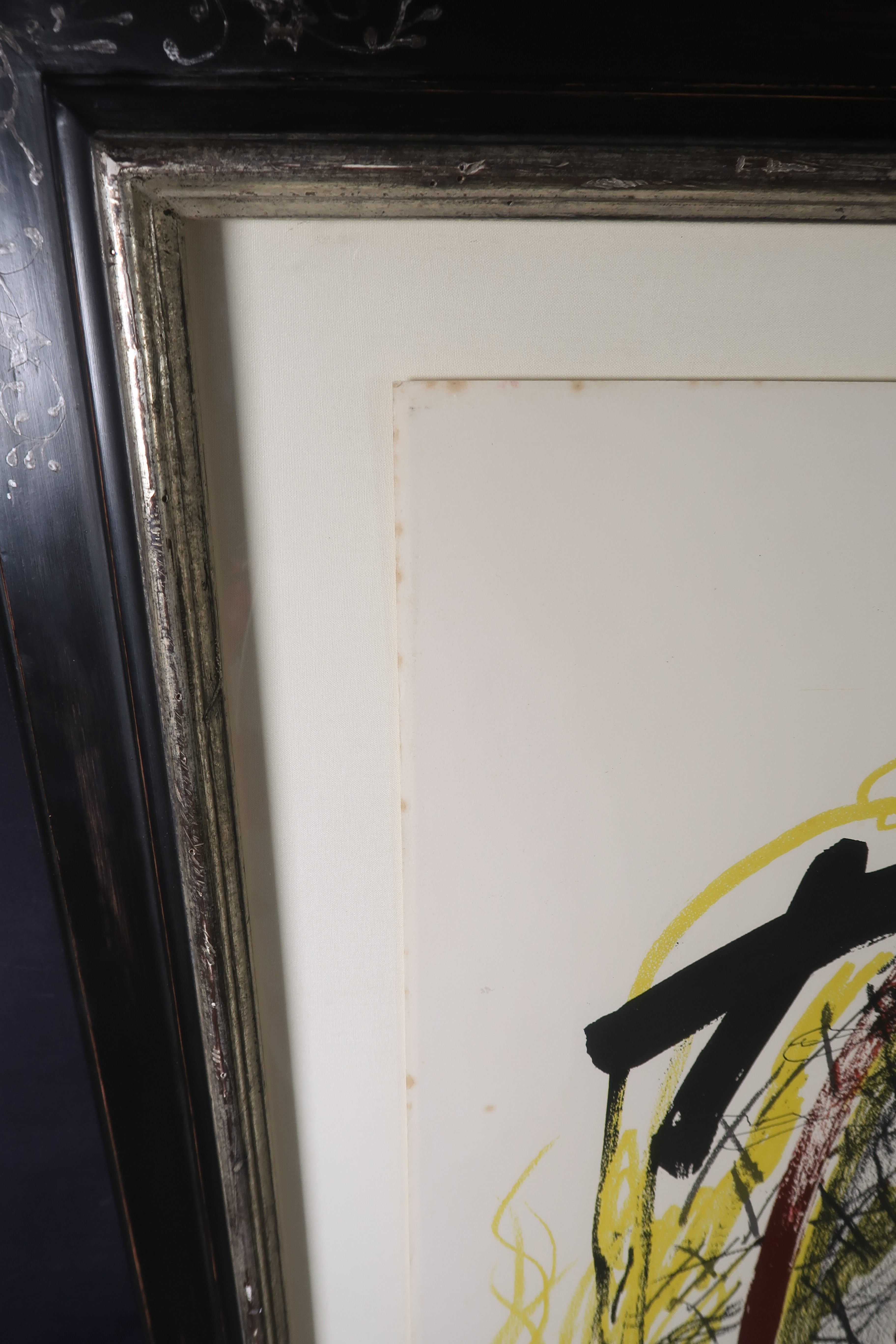 Antoni Tapies - Kleurenlitho, Zonder titel - Ingelijst kopen? Bied vanaf 700!