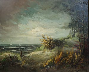 Gerardus Johannes Ernens - olieverf op doek - zeegezicht met meeuwen kopen? Bied vanaf 160!