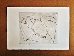 Hans Abbing - Grote en karakteristieke - kleine oplage (3/30) ETS "liggend vrouwelijk naakt" kopen? Bied vanaf 1!