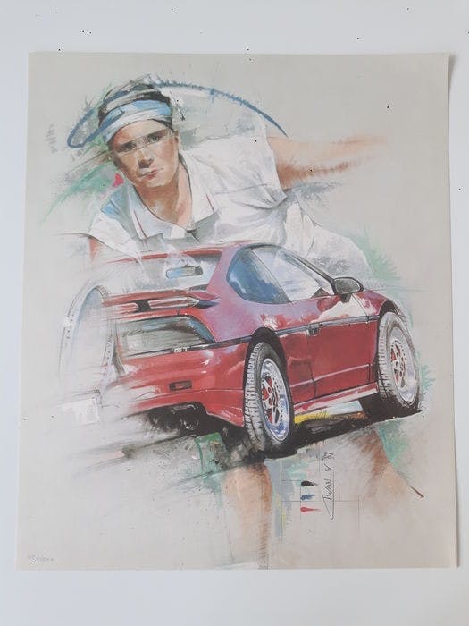Twan van de Vorstenbosch - Kleurenzeefdruk DE TENNISSER Handgesigneerd!!! kopen? Bied vanaf 1!