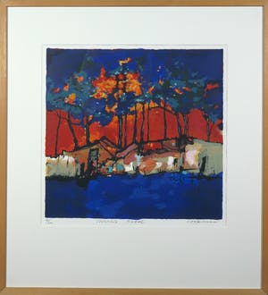 Machiel Hopman - Zeefdruk, Township Natal - Ingelijst kopen? Bied vanaf 35!