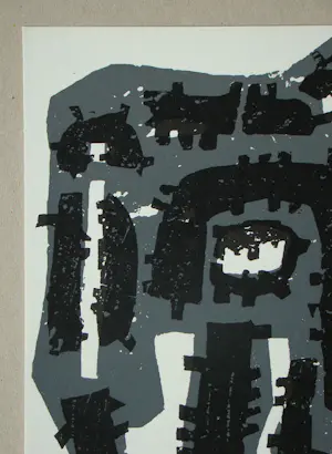 Raoul Ubac - Abstracte compositie - 1958 - Originele gegraveerde leisteenafdruk - Mourlot kopen? Bied vanaf 80!