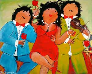 Theo Broeren - Acryl op doek, Obade (Zeer Groot) verkocht voor € 100!