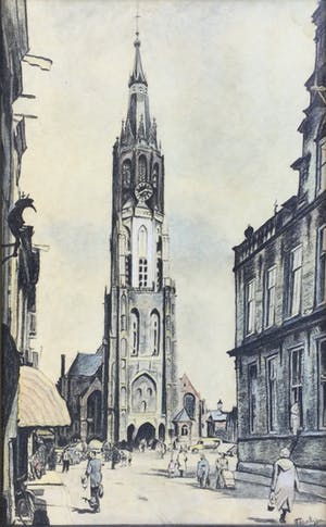 Frans Baljon - C5027-9, Stadsgezicht kopen? Bied vanaf 75!