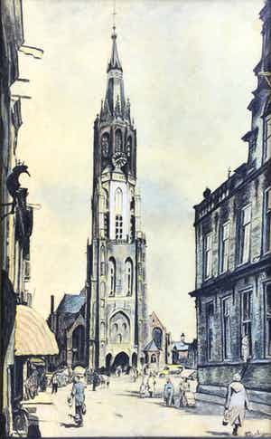 Frans Baljon - C5027-9, Stadsgezicht verkocht voor € 75!