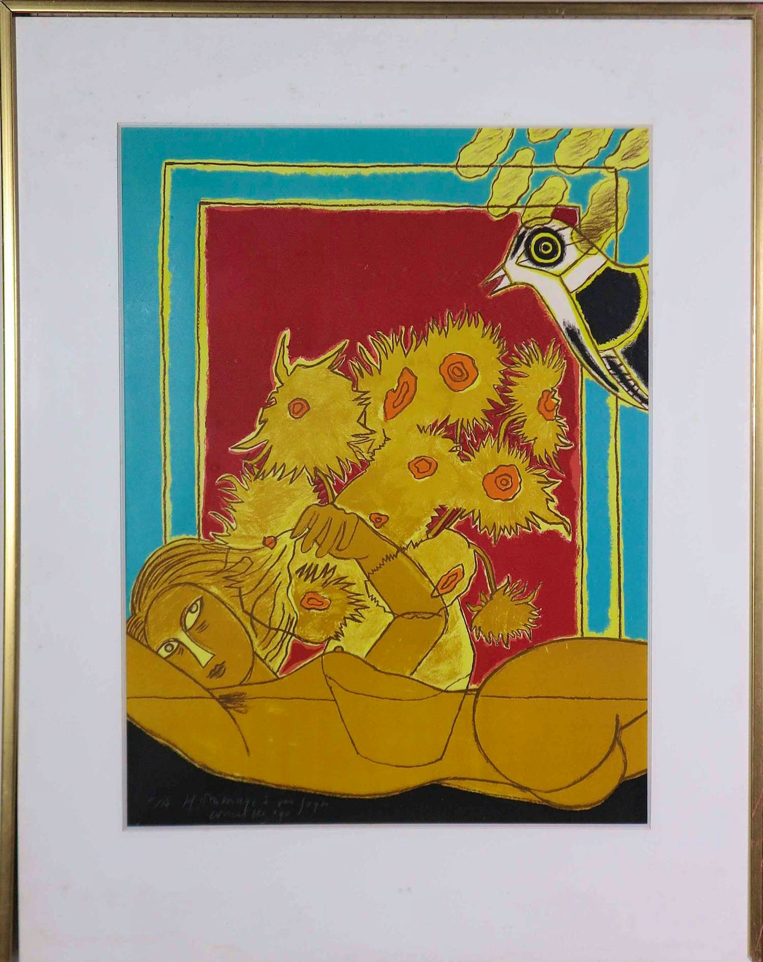 Corneille - Zeefdruk, Hommaye a von joyn - Ingelijst verkocht voor € 200!