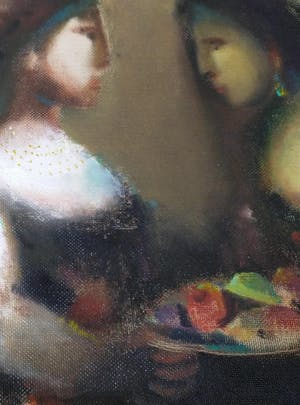 Niet of onleesbaar gesigneerd - Gulamov Farman S - 2 vrouwen met fruitschaal kopen? Bied vanaf 1!