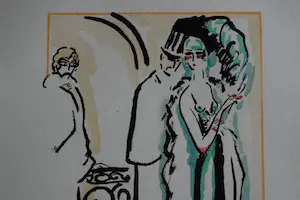 Kees van Dongen - Pochoir - Haar mantal aanpakken - 1925 kopen? Bied vanaf 300!