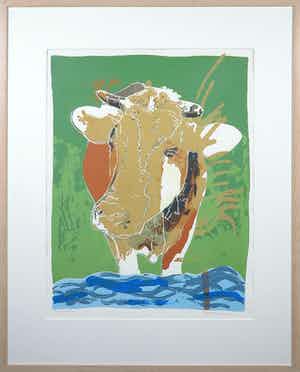 Conny Sprinkhuizen - Zeefdruk, Waterland - Ingelijst verkocht voor € 1!