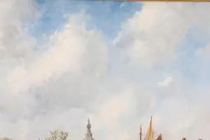 Charles Leickert - Gezicht op Delft- Ingelijst kopen? Bied vanaf 3950!