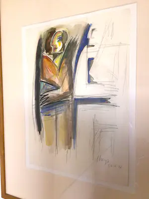 Yvan Theys - "Liefde" - 1976 - Gouache op papier - Ingelijst - PLUS zeefdruk (ook Theys) kopen? Bied vanaf 150!