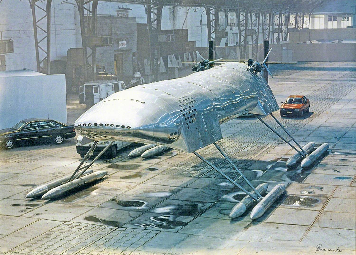 Panamarenko - Zeer grote (116 x 84.5) tentoonstellings affiche van de "Scotch Gambit" kopen? Bied vanaf 250!