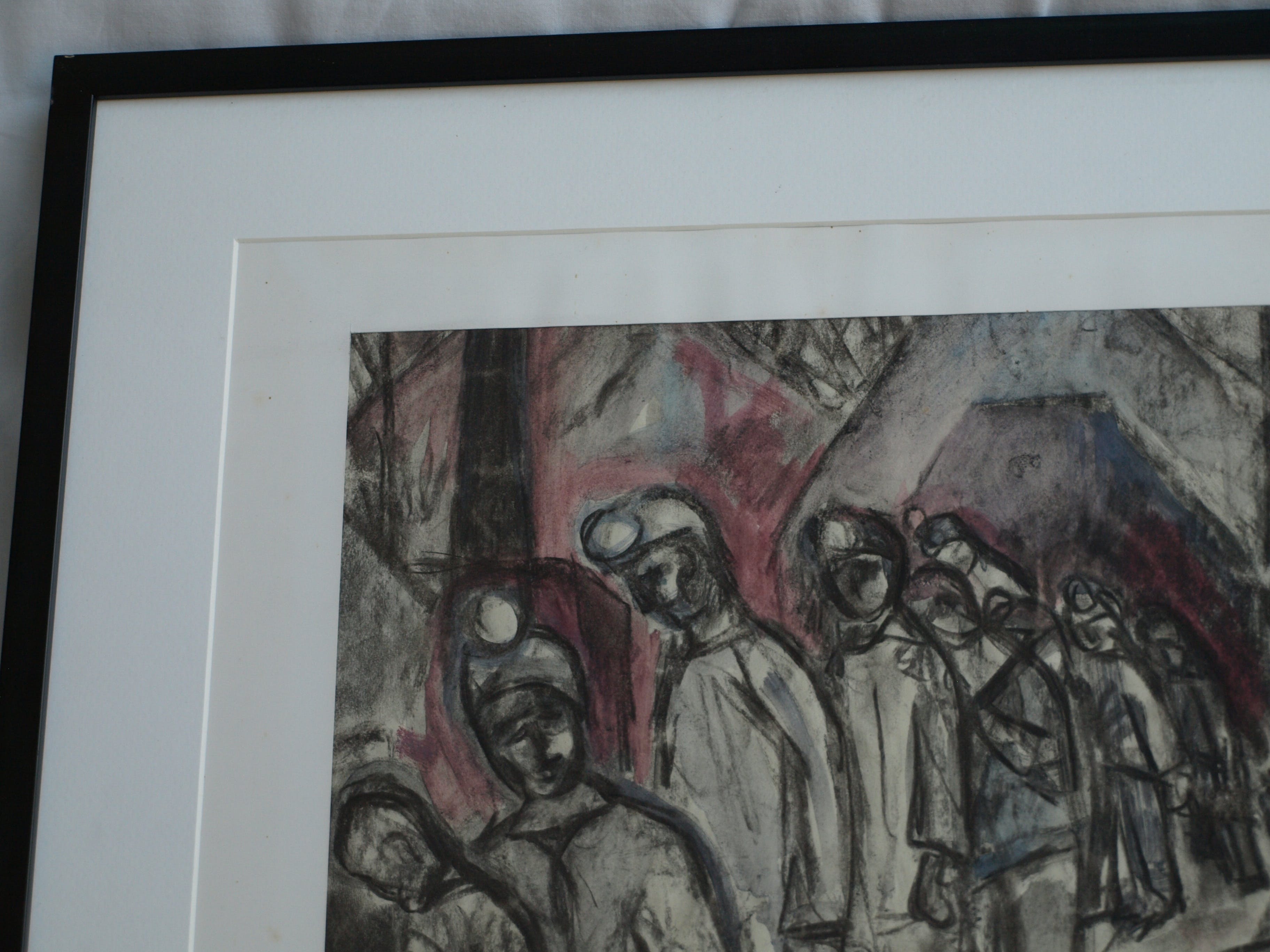 Niet of onleesbaar gesigneerd - Tekening , Mijnwerkers, Kompels - ingelijst - 1959 kopen? Bied vanaf 1!