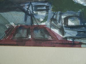 Dineke van Tongeren - Gouache , Stadsgezicht – gesigneerd & ingelijst – 1972 kopen? Bied vanaf 40!