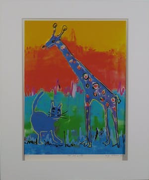 Maya Wildevuur - Zeefdruk, Kat met giraffe kopen? Bied vanaf 70!