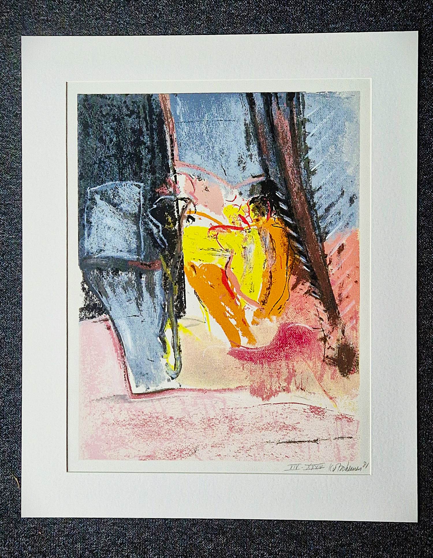 Kees van Bohemen - Grote zeefdruk "voloptueus naakt in slaapkamer" kleine oplage - in nieuwstaat kopen? Bied vanaf 62!