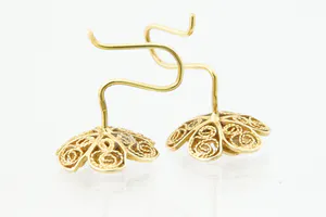 Leuke set 14 karaats geel-gouden Filigrain "bloem" oorsieraden - gekeurd kopen? Bied vanaf 60!