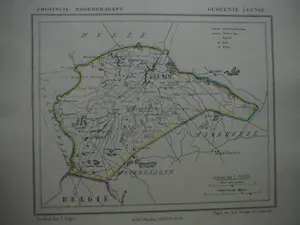 Jacob Kuyper - Plattegrond Gemeente Leende 1865 kopen? Bied vanaf 30!