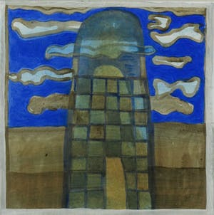 Niet of onleesbaar gesigneerd - Gouache, Zonder titel - Ingelijst kopen? Bied vanaf 10!