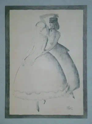 Edmond Marie Gabriel Van Offel - Ballerina's - 1931 - Originele lithografie - Gesigneerd en gedateerd kopen? Bied vanaf 100!
