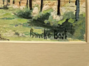 Anneke Boot - Impressionistische gemengde techniek "voorjaar land Maas en Waal" gesigneerd kopen? Bied vanaf 83!