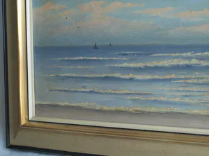Jan Hopman - Ingelijst, olieverf op doek, Zeegezicht kopen? Bied vanaf 50!