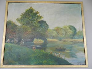 Rene De Coninck - Landschap met visser kopen? Bied vanaf 95!