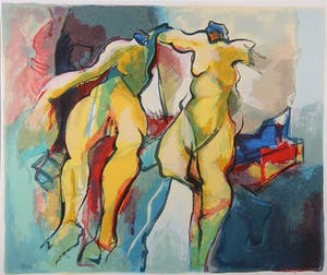 Arthur Bernard - Zeefdruk, Naked Dance (Groot) - Ingelijst kopen? Bied vanaf 35!