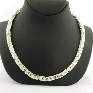 zilveren koningsschakel collier - 50 cm lang verkocht voor € 1!