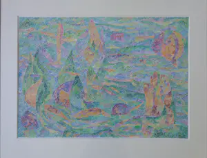 Elska 't Hoen - TROPISCH AQUARIUM / ORIGINEEL WERK / 68x87cm / KADER kopen? Bied vanaf 35!