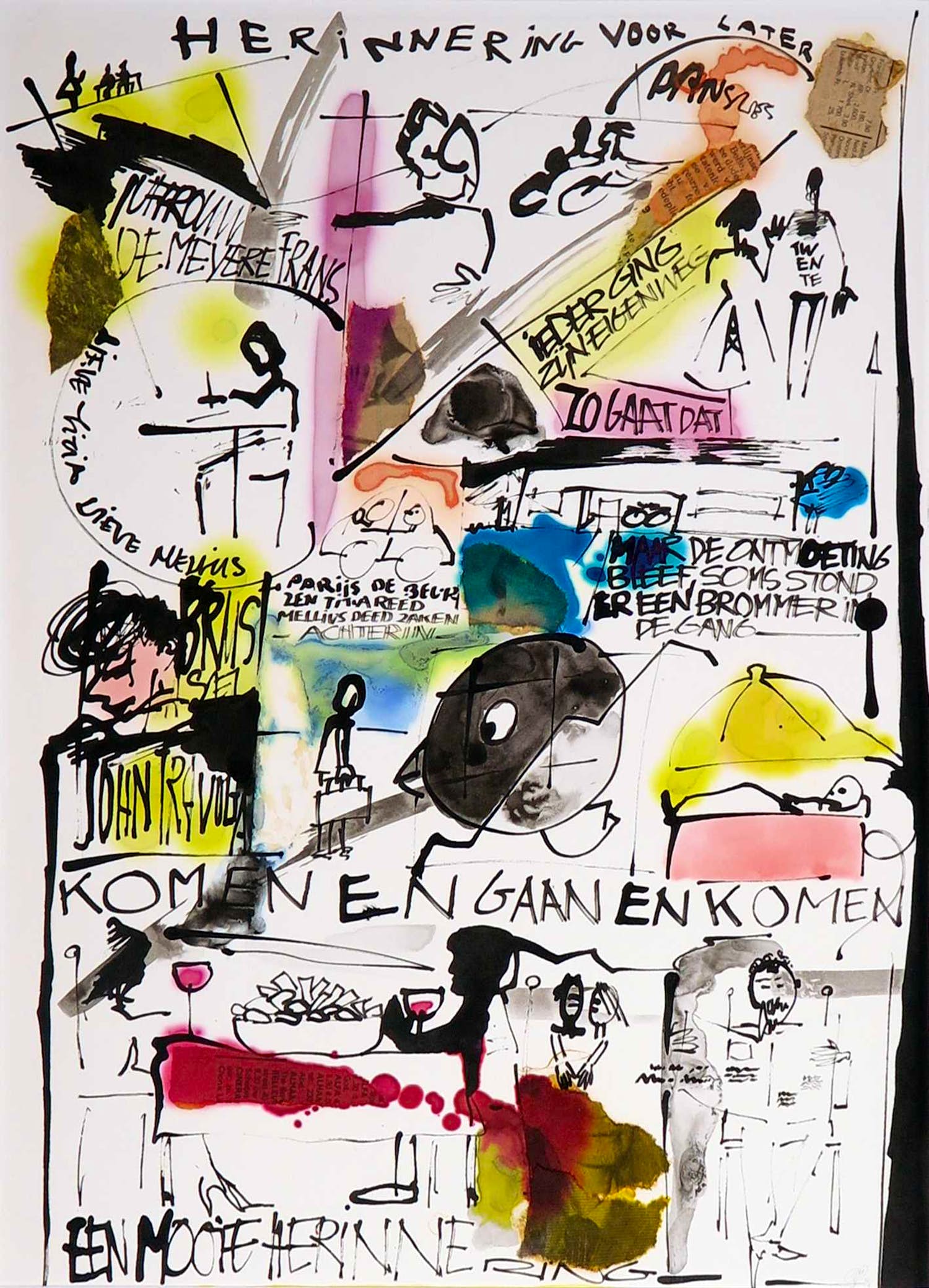 Niet of onleesbaar gesigneerd - Collage, Herinnering voor later kopen? Bied vanaf 1!