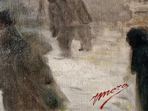 Joseph Jacinto Mora - bekende Amerikaanse kunstschilder - winters dorpsgezicht - gesigneerd kopen? Bied vanaf 172!