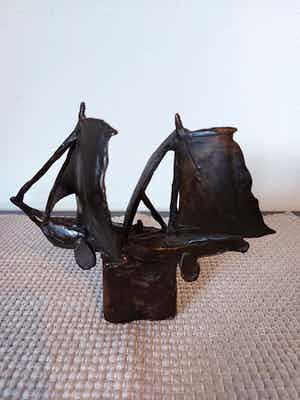 Eric Claus - zeilende Hasselter Aken "voor de wind" Uniek! verkocht voor € 350!