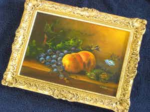 Niet of onleesbaar gesigneerd - Stilleven met fruit. verkocht voor € 10!