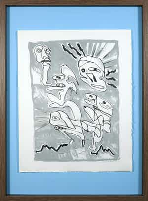 Lucebert - Litho uit het portfolio Fantasia - Ingelijst verkocht voor € 1!