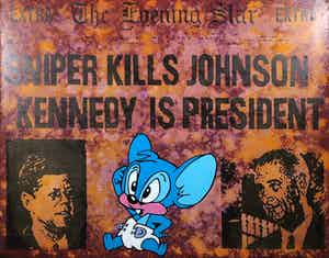 Jan Bollaert - Gemengde techniek op board, Kennedy/BL (Groot) verkocht voor € 70!