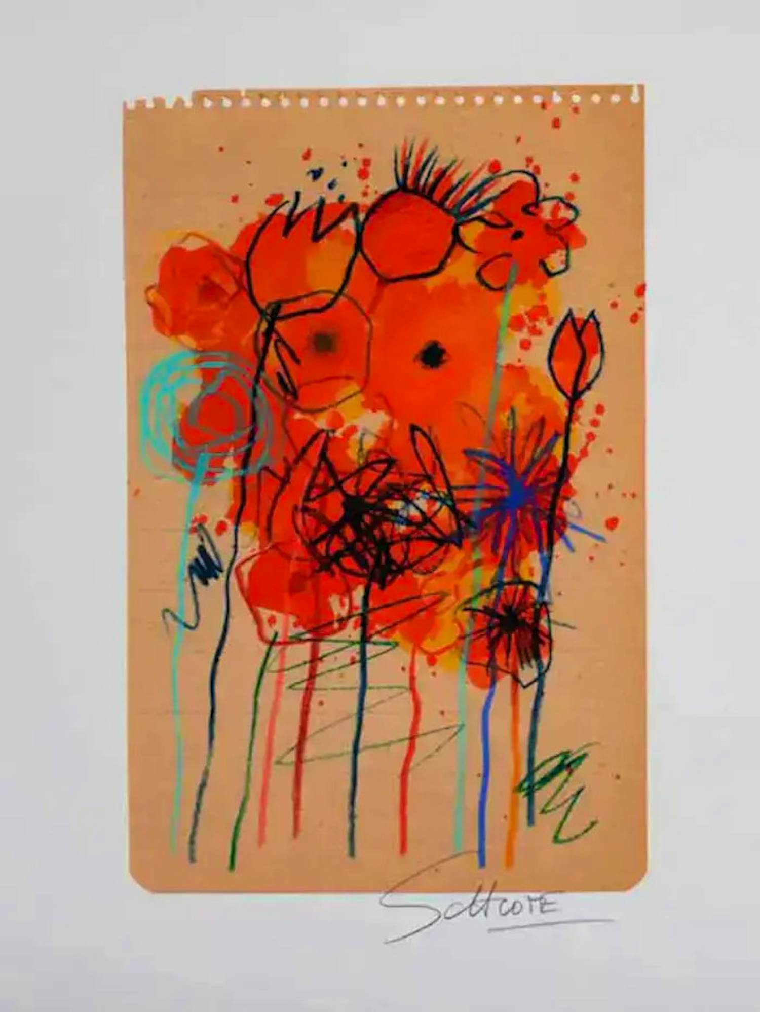 Buy Wilhelm Schlote - Kleurengiclee BLOEMEN-BOEKET Handgesigneerd? Bid from 39!
