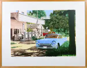 Araun Gordijn - Zeefdruk, Oklahoma Caddilac - Ingelijst vendu pour 50€ !