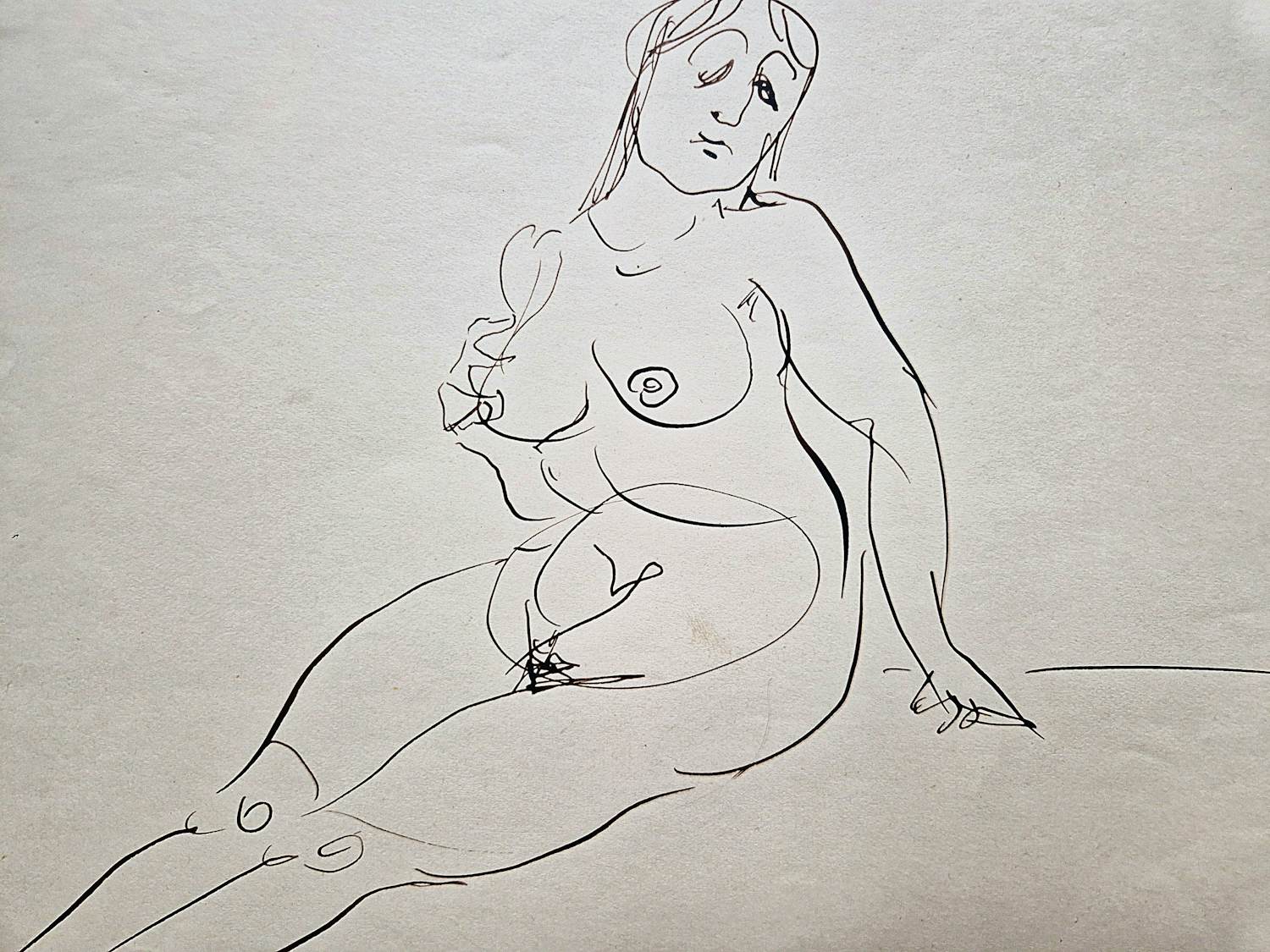 Tonny Kristians - Jaren 30 oost-Indische INKT tekening "zittend vrouwelijk naakt" kopen? Bied vanaf 39!