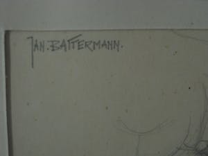 Jan Battermann - Vroege Figuratieve potloodtekening - studie mannelijk Naakt - gesigneerd kopen? Bied vanaf 10!