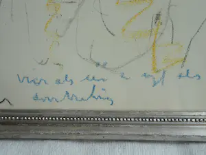 Anton Heyboer - Pastel & acryl , 5 Vrouwen – met veel tekst..... - Ingelijst kopen? Bied vanaf 135!