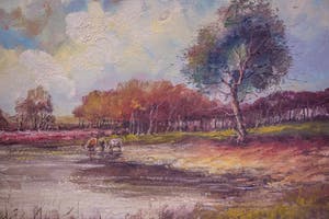 Toon Wildeboer - heidelandschap met koeien bij Huizen kopen? Bied vanaf 10!