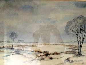 Jac. de Vries - Gronings Landschap - Watercolor, Ingelijst kopen? Bied vanaf 40!