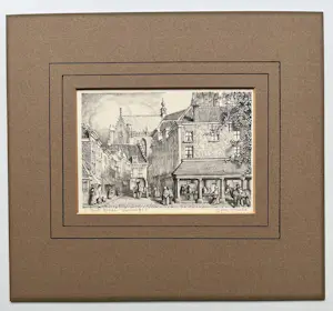 Jan Strube - Litho | 'Oud Breda Vismarkt' kopen? Bied vanaf 50!