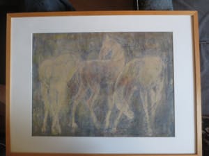 Jan Bezemer - (1907-1997) Gouache Paarden. kopen? Bied vanaf 80!