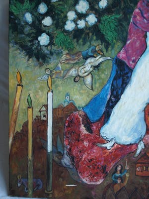 Niet of onleesbaar gesigneerd - (naar) Marc Chagall - Olieverf op doek, “Het bruidspaar” – Donkersloot Gallery kopen? Bied vanaf 1!