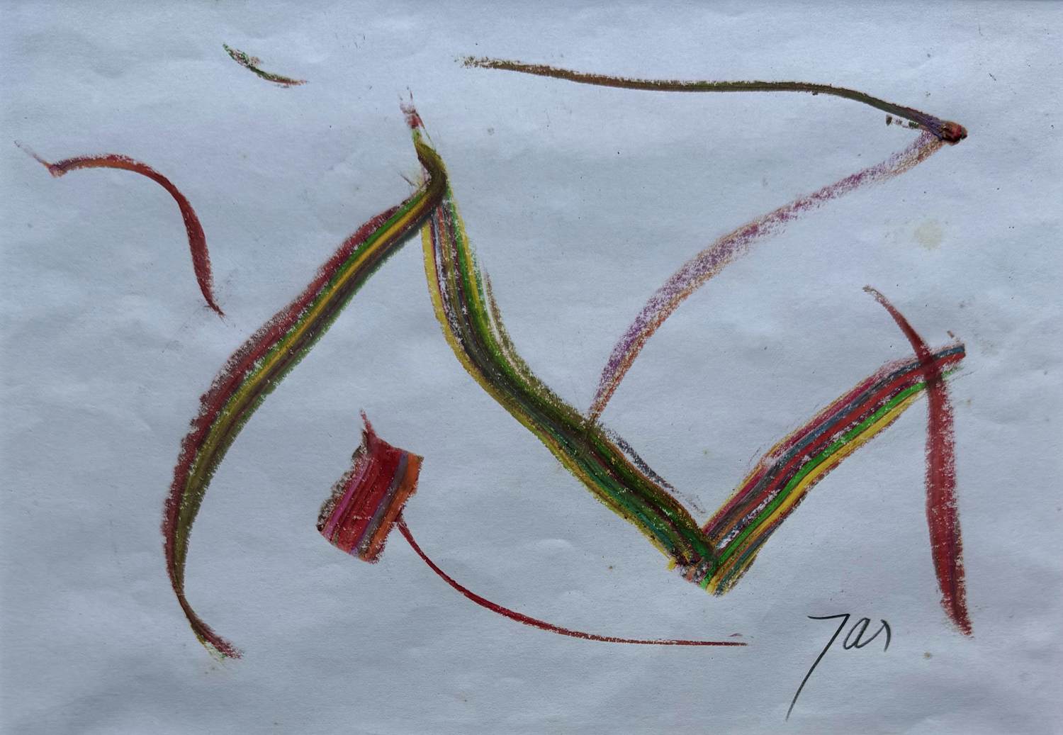 JAS - Krijttekening 'Clowny' | 'Zonder titel' | begin jaren '90 kopen? Bied vanaf 150!