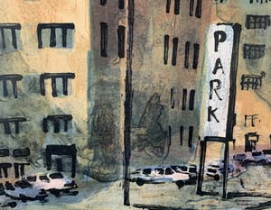 Jeroen Hermkens - Kleurenlitho - 'New York, Sixth Avenue' - 1995 kopen? Bied vanaf 100!