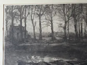 Jozef Israëls - Man met schuit. Groot. Ets Graadt van Roggen. kopen? Bied vanaf 110!
